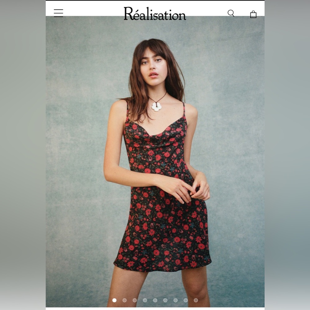 Réalisation Par Montague Black Batik Floral Dress